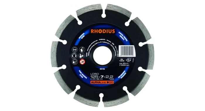 Rhodius 303186 LD50 - Disque de tronçonnage diamant - 125 x 10,0 x 2,2 x 22,23 - 125 mm - 303186