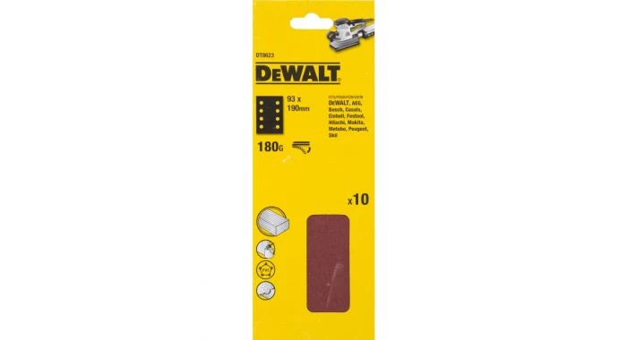 DeWalt DT8623 Feuilles abrasives - G180 - 93x190mm (10pce.) - DT8623-QZ