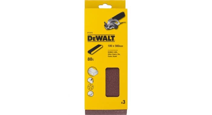 DeWalt DT3315 Feuilles abrasives - G80 - 100x560mm (3pce.) - DT3315-QZ