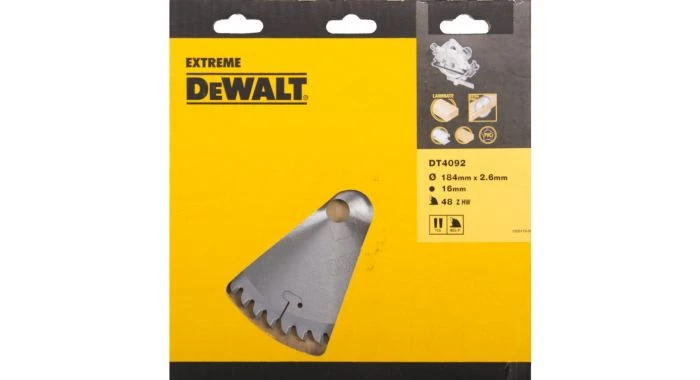 DeWalt DT4092 Extreme Lame de scie circulaire - 184 x 16 x 48T - Bois / Stratifié - DT4092-QZ