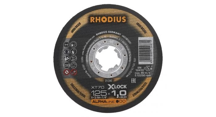 Rhodius 211347 ALPHAline I XT70 Disque à tronçonner - 125 x 1,0 x 22,23 (x25)