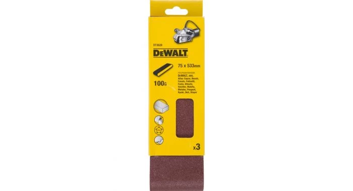 DeWalt DT3628 Bandes de ponçage - G100 - 75x533mm (3pce.) - DT3628-QZ