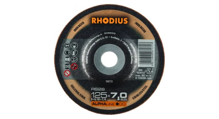 Rhodius 208733 RS28 - Meule à ébarber - 125 x 7,0 x 22,23 - 125 mm - 208733