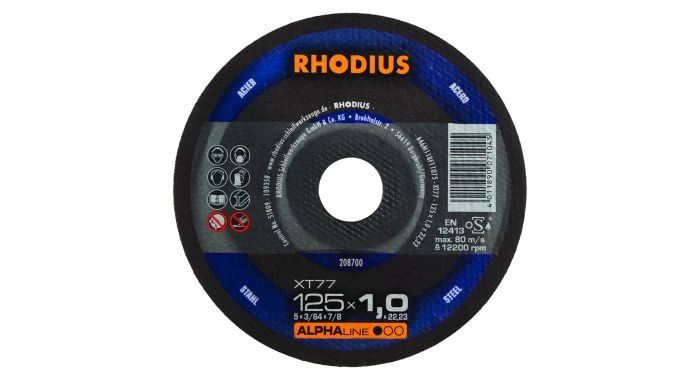 Rhodius 208700 XT77 - Disque de tronçonnage extra-fin - 125 x 1,0 x 22,23 - 125 mm - 208700