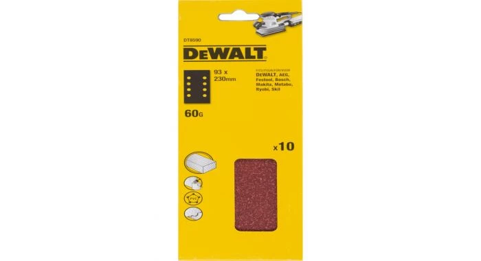 DeWalt DT8590 Feuilles abrasives - G60 - 93x230mm (10pce.) - DT8590-QZ