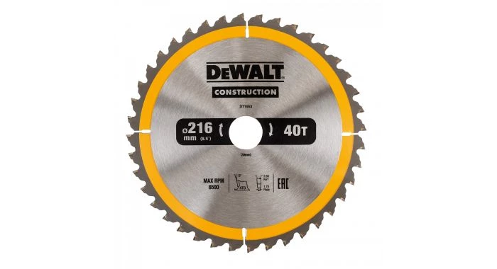Dewalt DT1953 Construction Lame de scie circulaire - 216 x 30 x 40D - Bois (avec clous) - DT1953-QZ