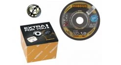 Rhodius PROline ll XT38 Set de disques à tronçonner - Ecrou de serrage rapide inclus - Extra fin - 125 x 22,23 x 1,0mm - RVS/Acier (50pc) - 211189