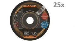 Rhodius XT100 Disque à tronconner - Extra fin - 125 x 22,23 x 1mm - Acier inoxydable /Acier (25 pce)