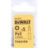 DeWalt DT7212 Embouts Torsion - Pz2 (5pcs) - DT7212-QZ